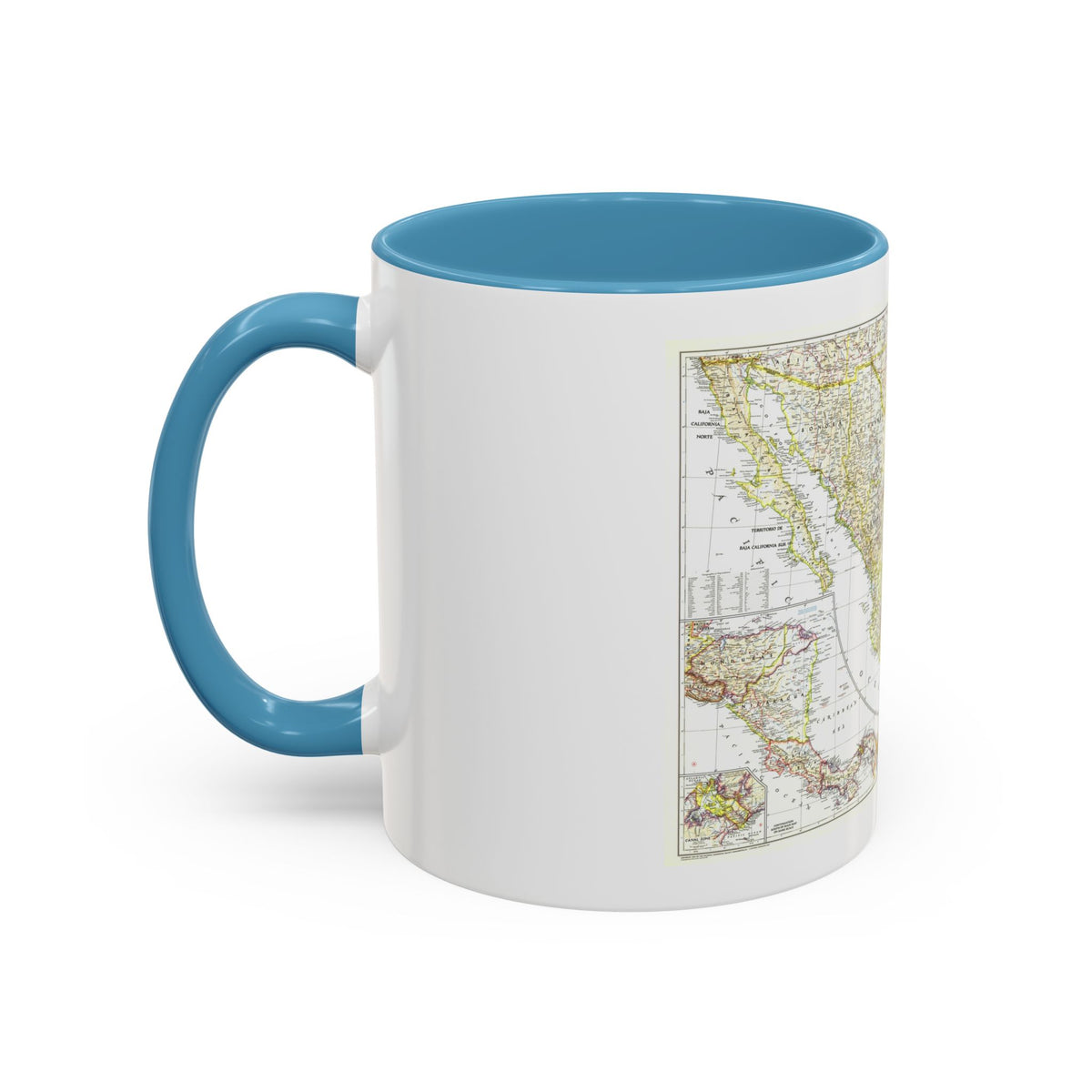 Central America & Mexico (1953) (Map) Accent Coffee Mug