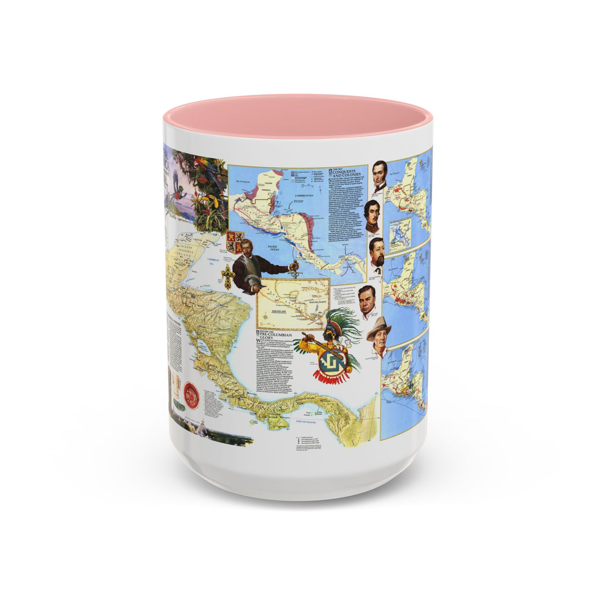 Central America Past and Present (1986) (Map) Accent Coffee Mug