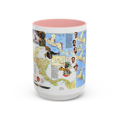 Central America Past and Present (1986) (Map) Accent Coffee Mug
