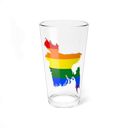 LGBT flag map of Bangladesh (Bangladesh) Pint Glass 16oz