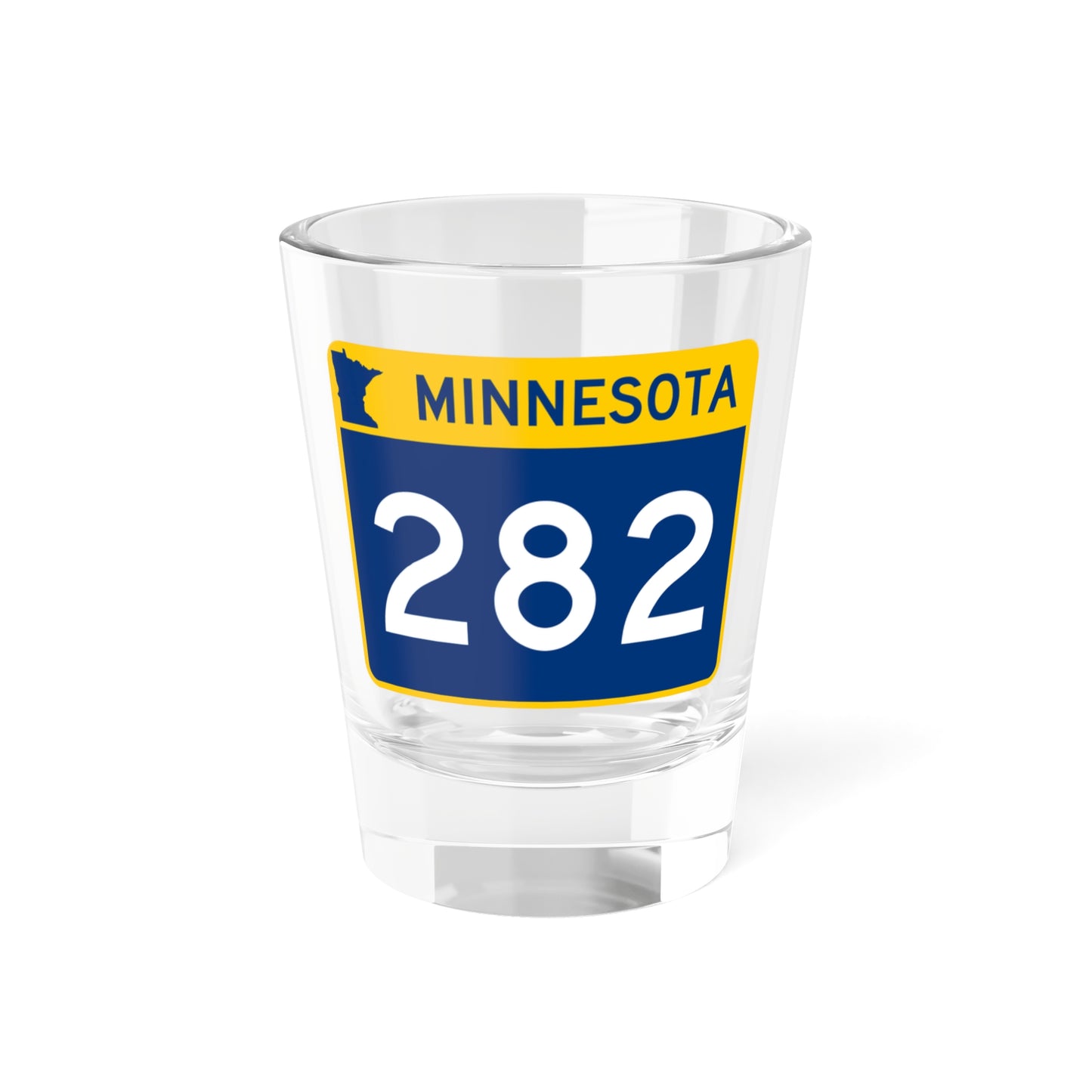 MN-282 wide (Minnesota) (Road Sign) Shot Glass 1.5oz