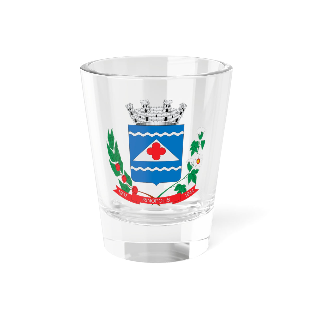 Brasão de Rinópolis - SP (Brazil) (Coat of Arms) Shot Glass 1.5oz