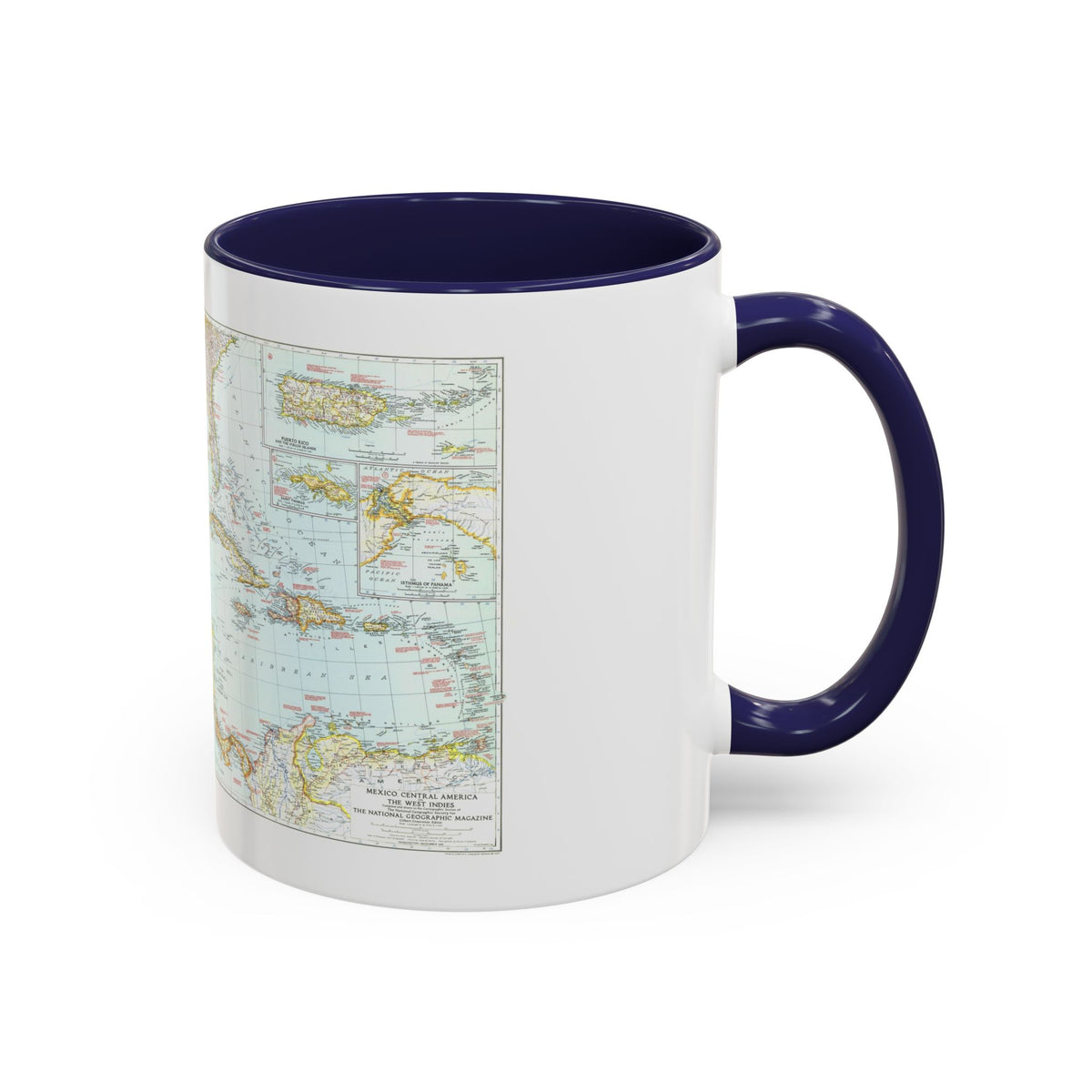 Central America & West Indies (1939) (Map) Accent Coffee Mug