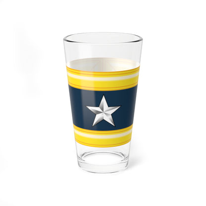A single shaded silver five-pointed star centred on a navy panel inside a bevelled yellow frame in flat vector style.