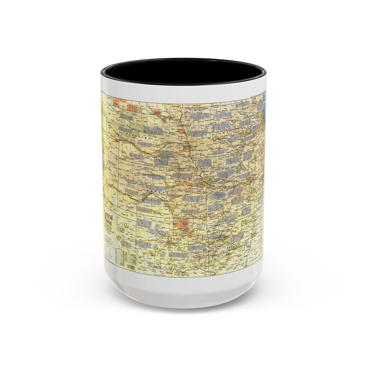 USA - Central Plains 1 (1985) (Map) Accent Coffee Mug