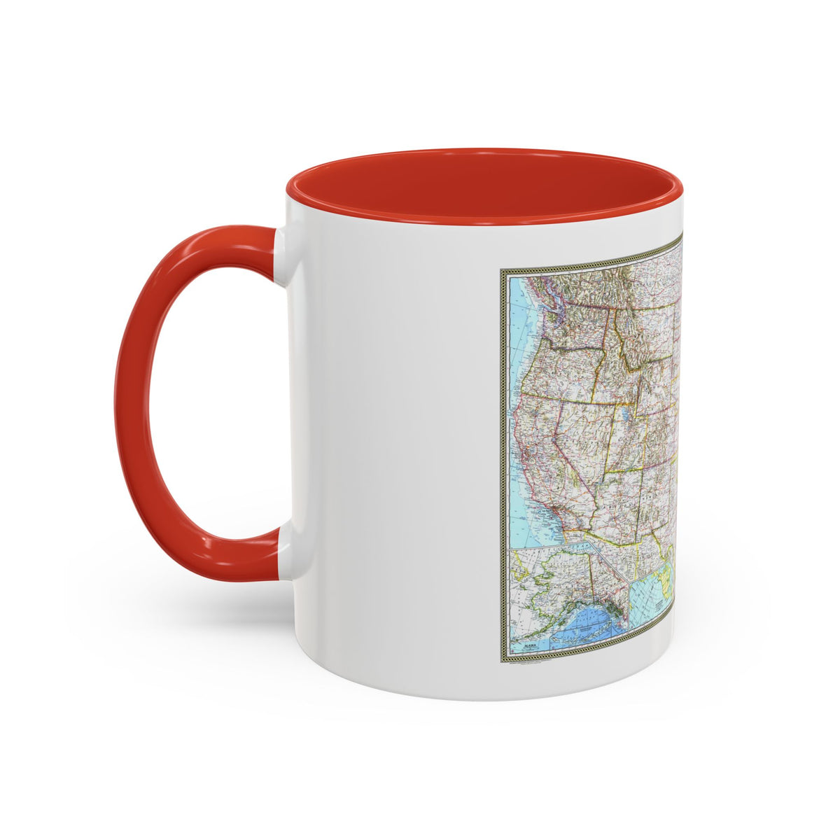 USA - The United States (1968) (Map) Accent Coffee Mug