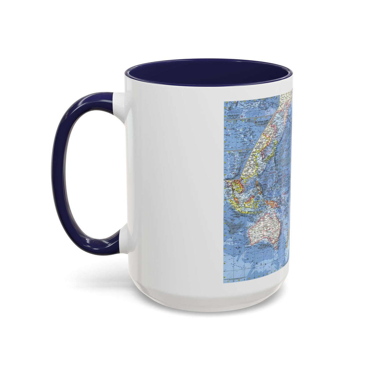 Pacific Ocean (1962) (Map) Accent Coffee Mug