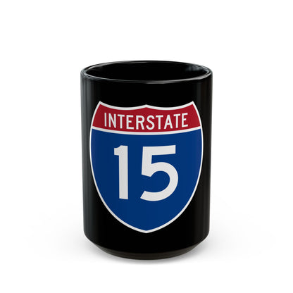 Interstate 15 (U.S. Highways) Black Coffee Mug