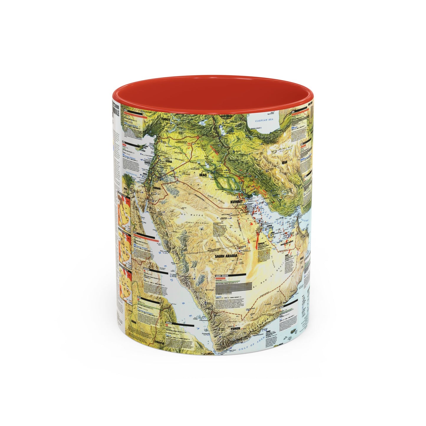 Middle East - States in Turmoil (1991) (Map) Accent Coffee Mug