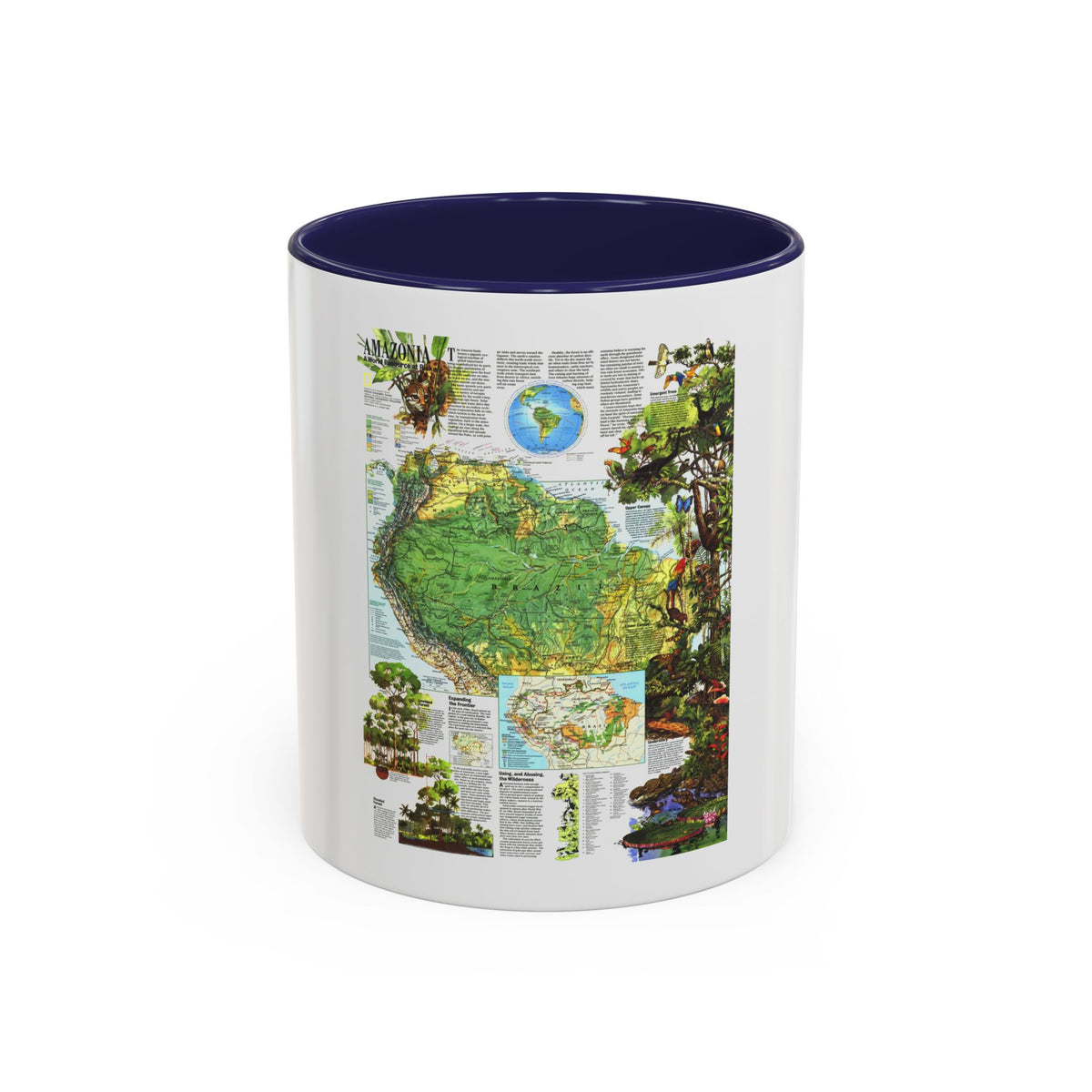 Amazonia - A World Resource at Risk (1992) (Map) Accent Coffee Mug