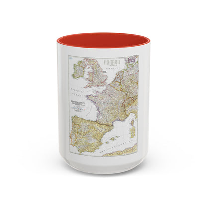 Europe, Western (1950) (Map) Accent Coffee Mug