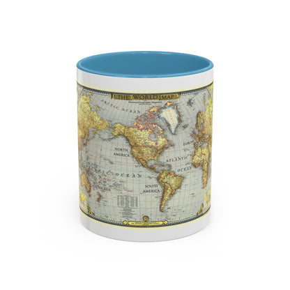 World Map (1943) (Map) Accent Coffee Mug