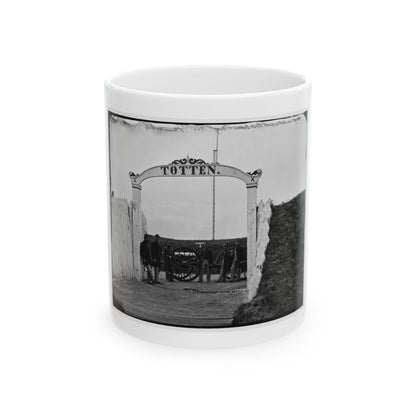 District Of Columbia. Men And Gun Of 3d Massachusetts Heavy Artillery At Ornamental Gate Of Fort Totten (U.S. Civil War) White Coffee Mug
