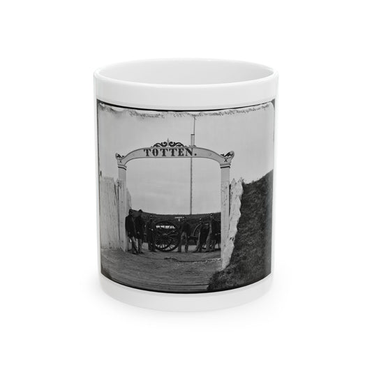 District Of Columbia. Men And Gun Of 3d Massachusetts Heavy Artillery At Ornamental Gate Of Fort Totten (U.S. Civil War) White Coffee Mug