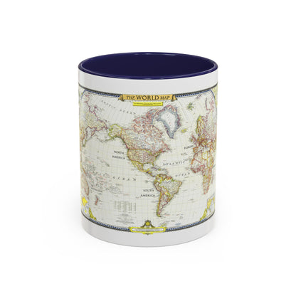 World Map (1951) (Map) Accent Coffee Mug