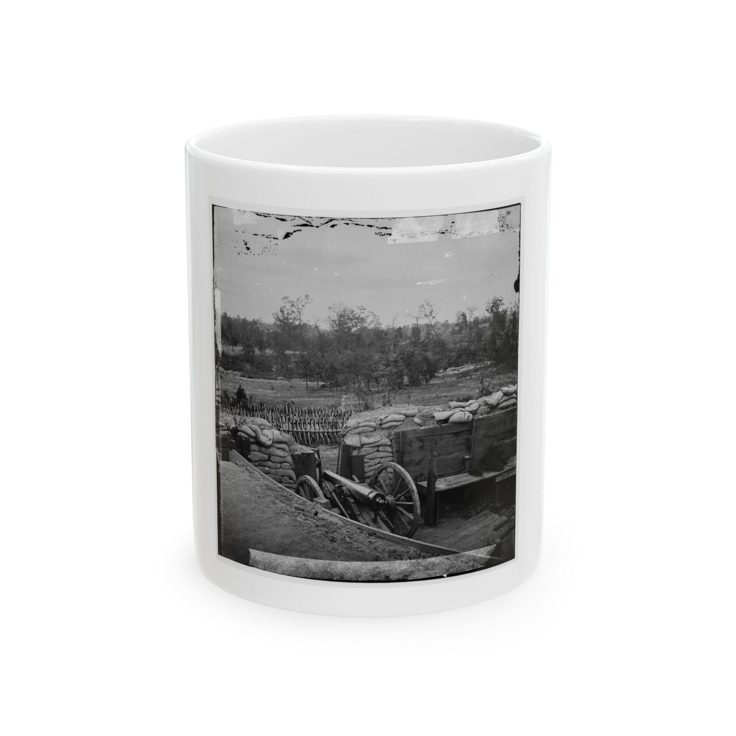 Atlanta, Georgia. Interior View Of Confederate Fort, East Of W. & A. Railroad, Looking East (U.S. Civil War) White Coffee Mug