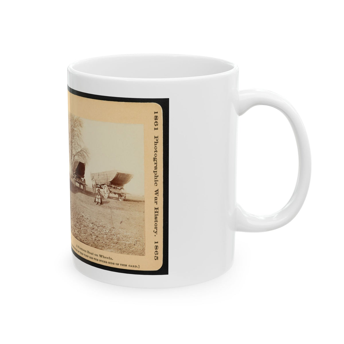 A Pontoon Boat On Wheels (U.S. Civil War) White Coffee Mug
