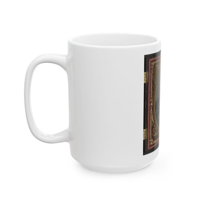 Unidentified Soldier In Union Sergeant's Uniform With Unidentified Woman (U.S. Civil War) White Coffee Mug