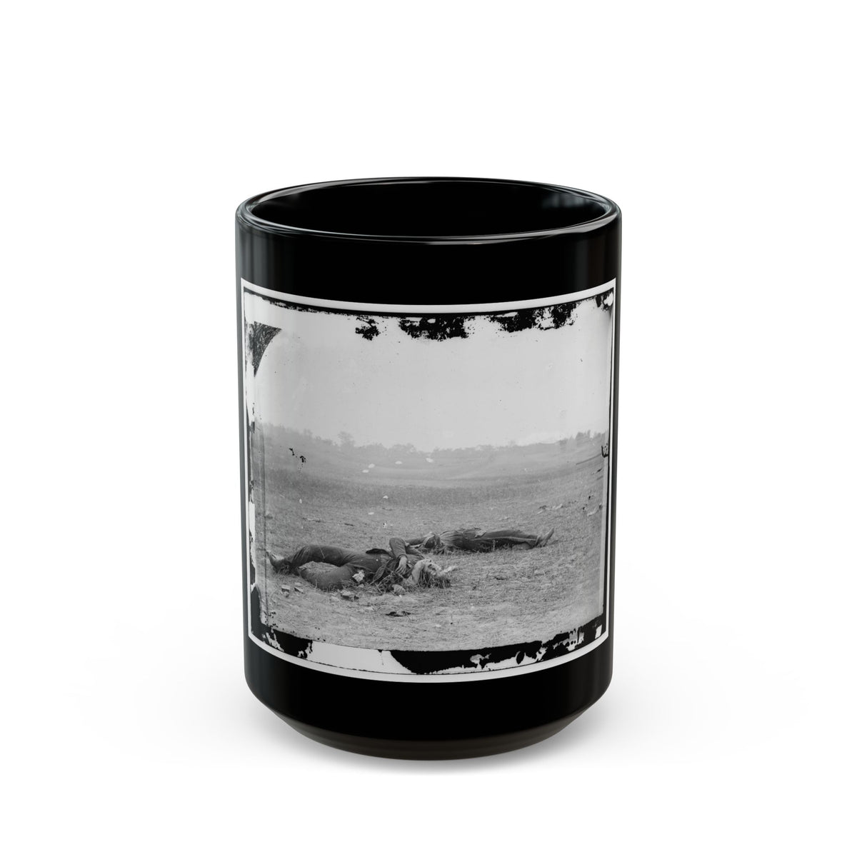 Antietam, Maryland. Confederate Soldiers As They Fell Near The Burnside Bridge (U.S. Civil War) Black Coffee Mug