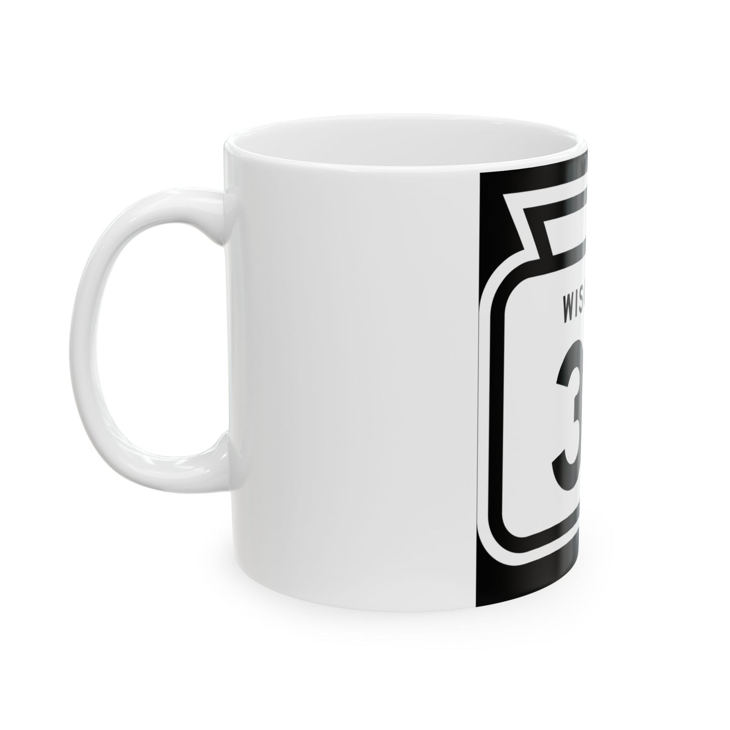 WIS 36 1958 (Wisconsin) (Road Sign) White Coffee Mug-Go Mug Yourself