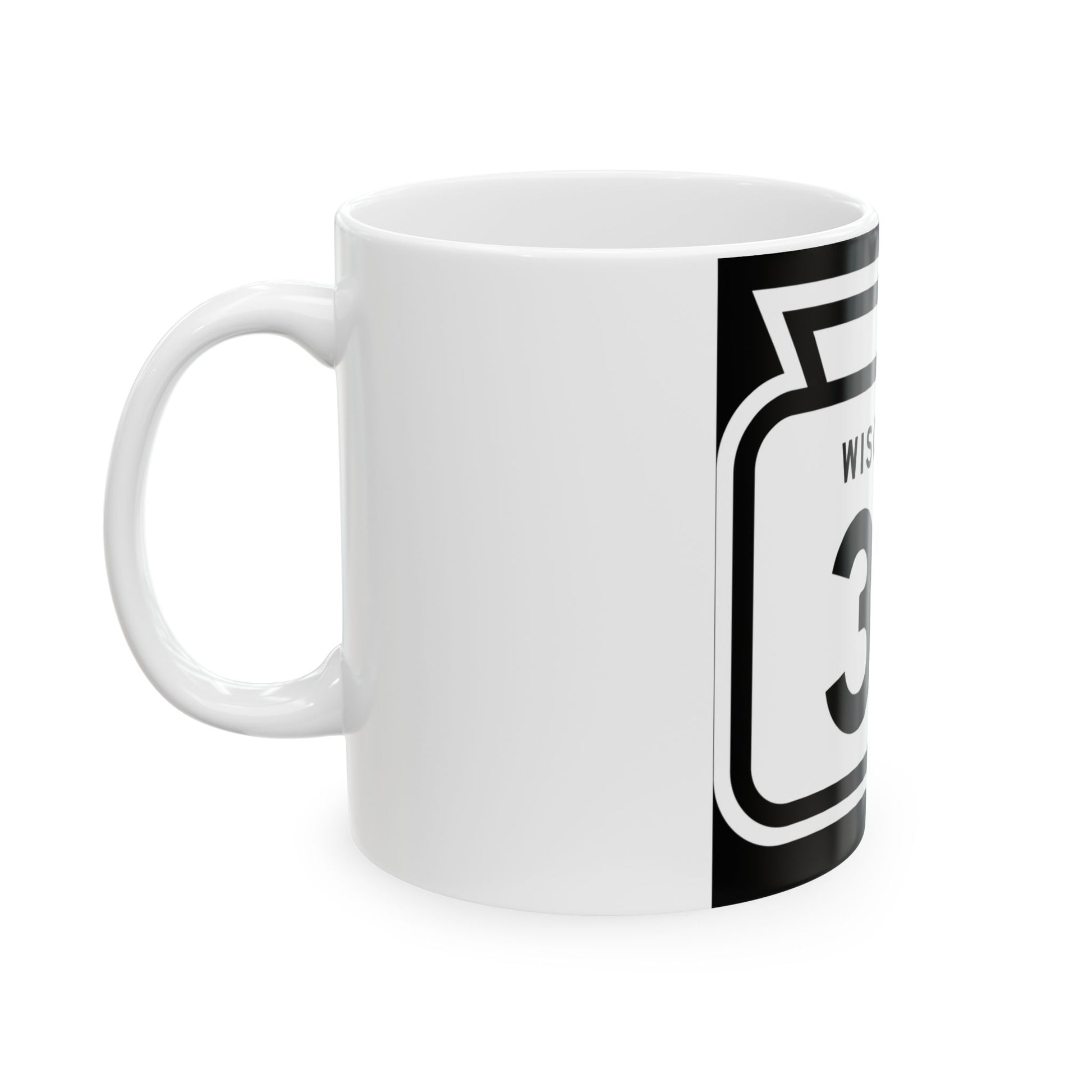 WIS 36 1958 (Wisconsin) (Road Sign) White Coffee Mug-Go Mug Yourself