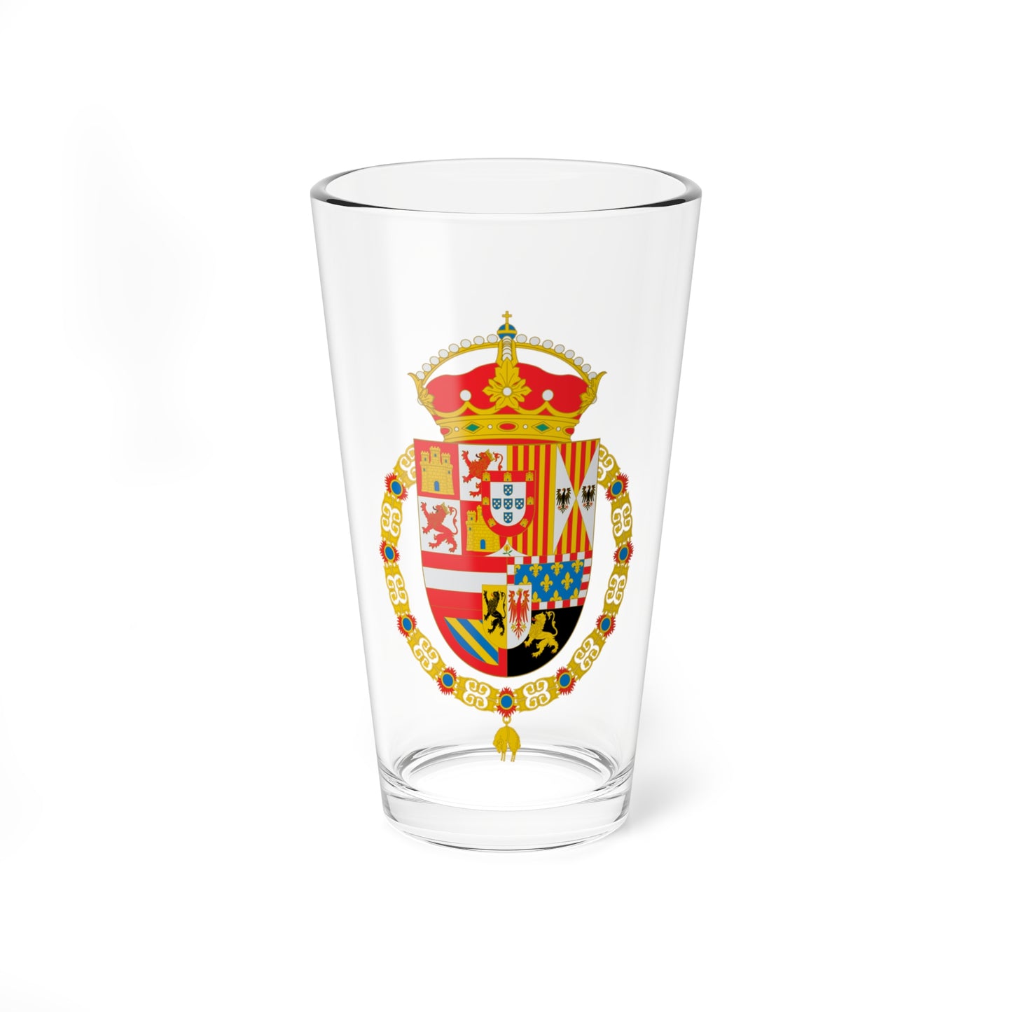 Escudo de Armas de Felipe II de España (Spain) (Coat of Arms) Pint Glass 16oz