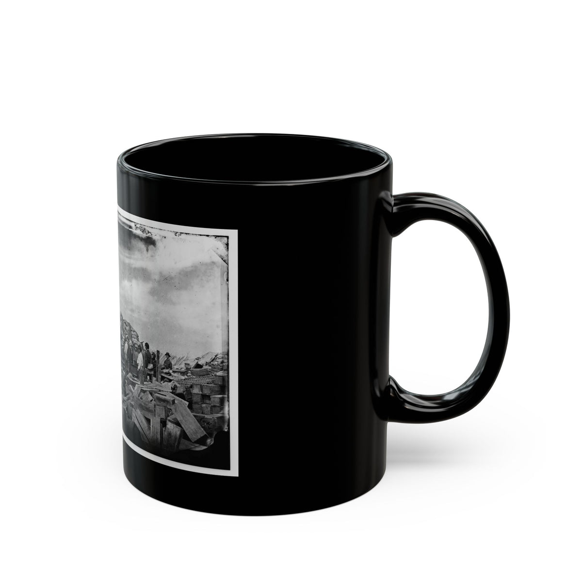 Morris Island, South Carolina. Battery Rosecrans. Three 100-Pounder Parrot Rifles. Breaching Battery Against Fort Sumter (U.S. Civil War) Black Coffee Mug