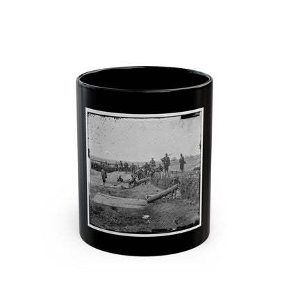 Group Of Federal Soldiers In Confederate Fort On Heights Of Centreville With Quaker Guns (U.S. Civil War) Black Coffee Mug