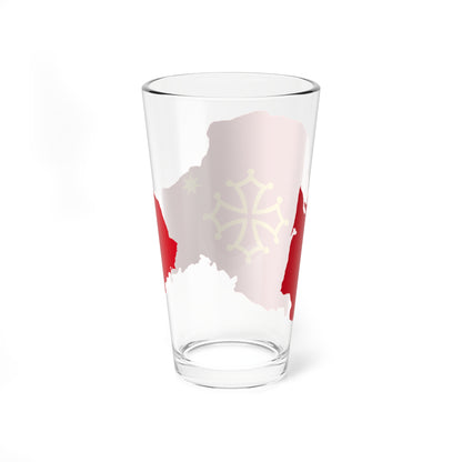 Flag-map of Occitania (France) Pint Glass 16oz