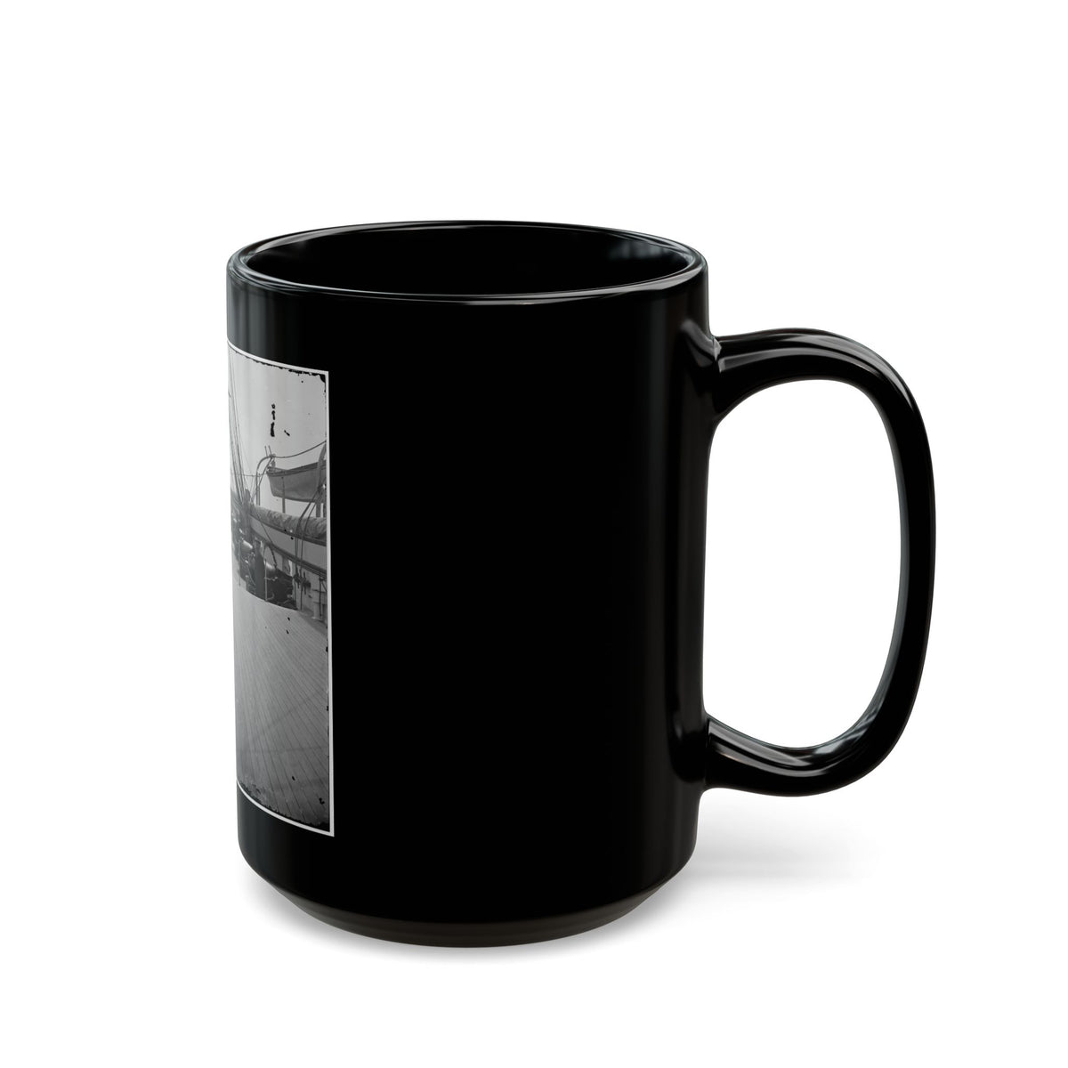 Charleston Harbor, S.C. Crew Members, Quarterdeck, And Starboard Battery Of U.S.S. Pawnee (U.S. Civil War) Black Coffee Mug