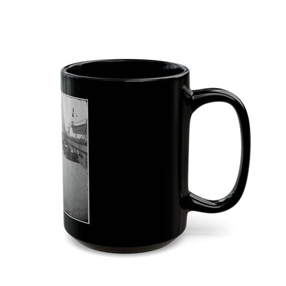 Charleston Harbor, S.C. Crew Members, Quarterdeck, And Starboard Battery Of U.S.S. Pawnee (U.S. Civil War) Black Coffee Mug