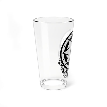Emblem of Azerbaijan black-white (Azerbaijan) (Coat of Arms) Pint Glass 16oz