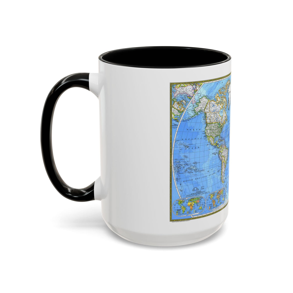 World Map (1981) (Map) Accent Coffee Mug