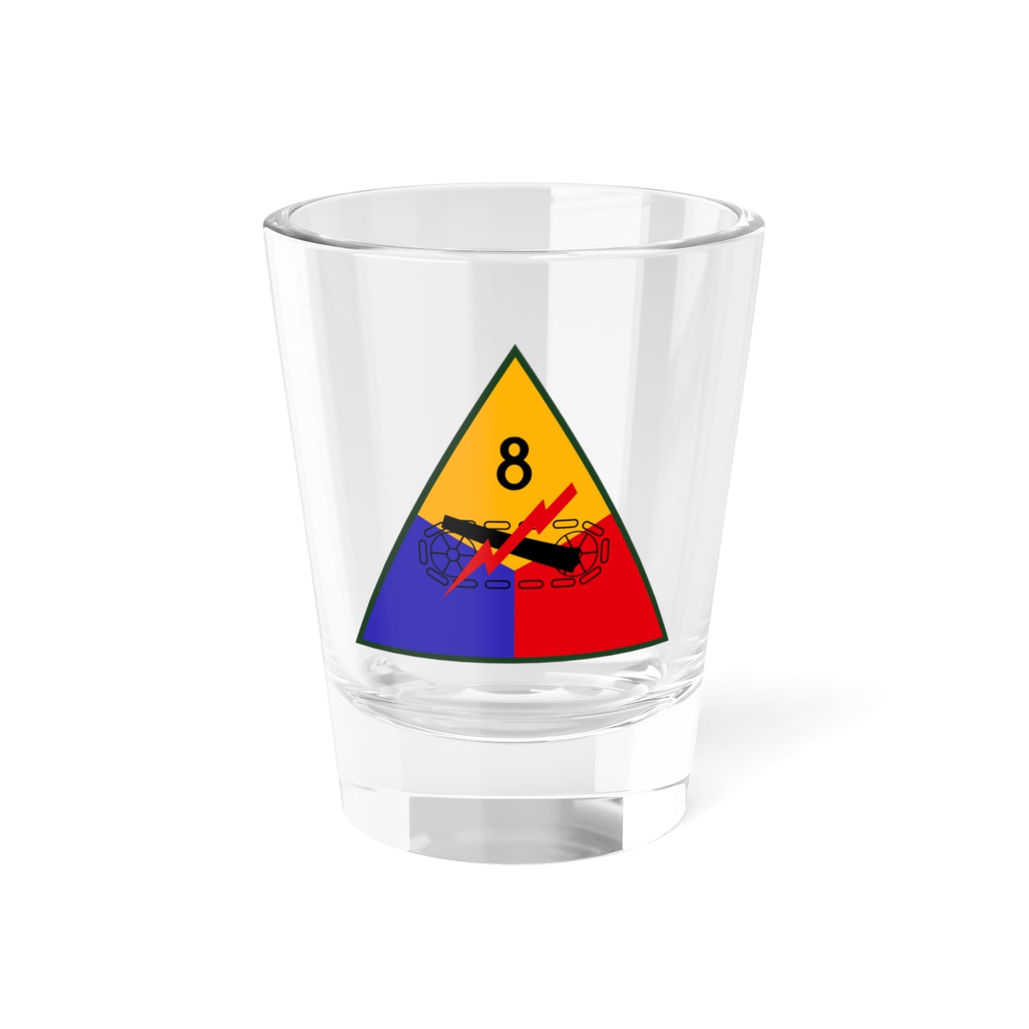 Verre à liqueur de la 8e division blindée (armée américaine) 1,5 oz