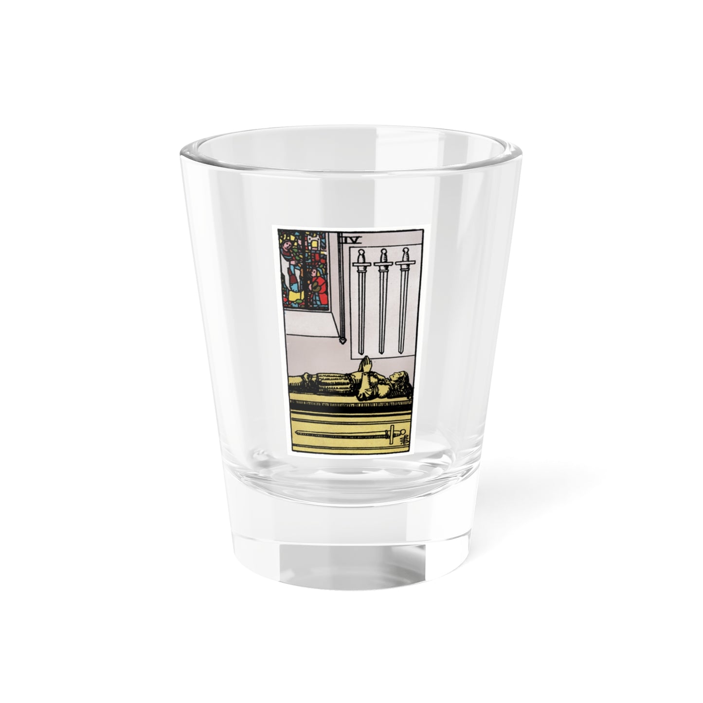 The 4 of Swords (Tarot Card) Shot Glass 1.5oz-1.5oz-Go Mug Yourself