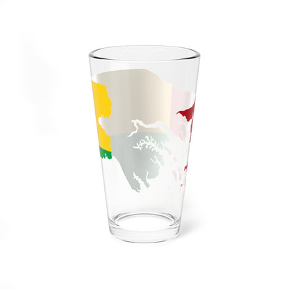 Flag map of Guinea-Bissau (Guinea) Pint Glass 16oz