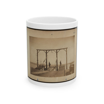 Bridges By Means Of Which Cars Are Loaded Upon Or Unloaded From Arks Or Barges (U.S. Civil War) White Coffee Mug