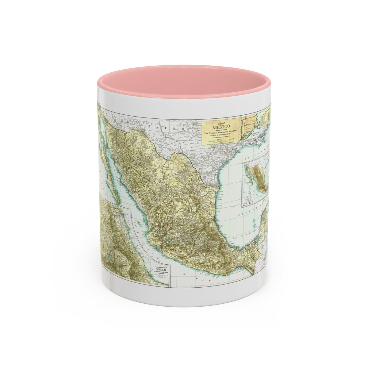 Central America & Mexico (1916) (Map) Accent Coffee Mug
