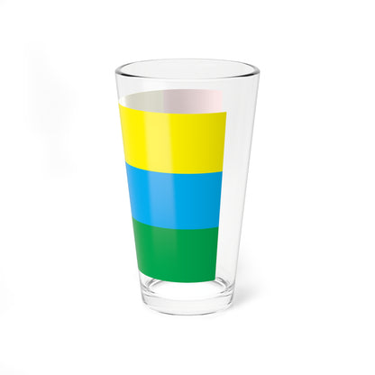 Flag of Kremenets Raion in Ternopil Oblast (Ukraine) Pint Glass 16oz