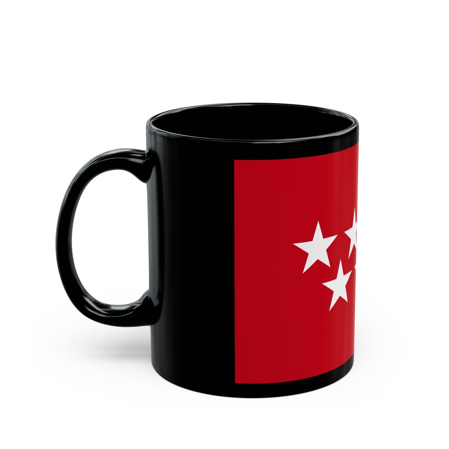 Flag of the Community of Madrid Spain - Black Coffee Mug-Go Mug Yourself