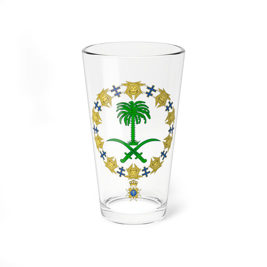 Emblem of Fahd of Saudi Arabia Order of the Seraphim (Saudi Arabia) (Coat of Arms) Pint Glass 16oz