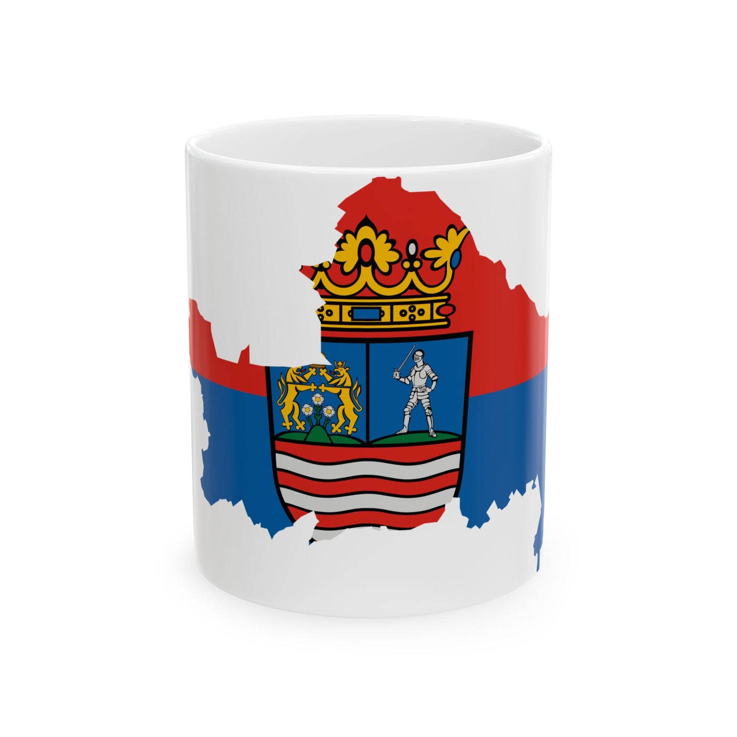 Flag-map of Gyor-Moson-Sopron County (Hungary) White Coffee Mug