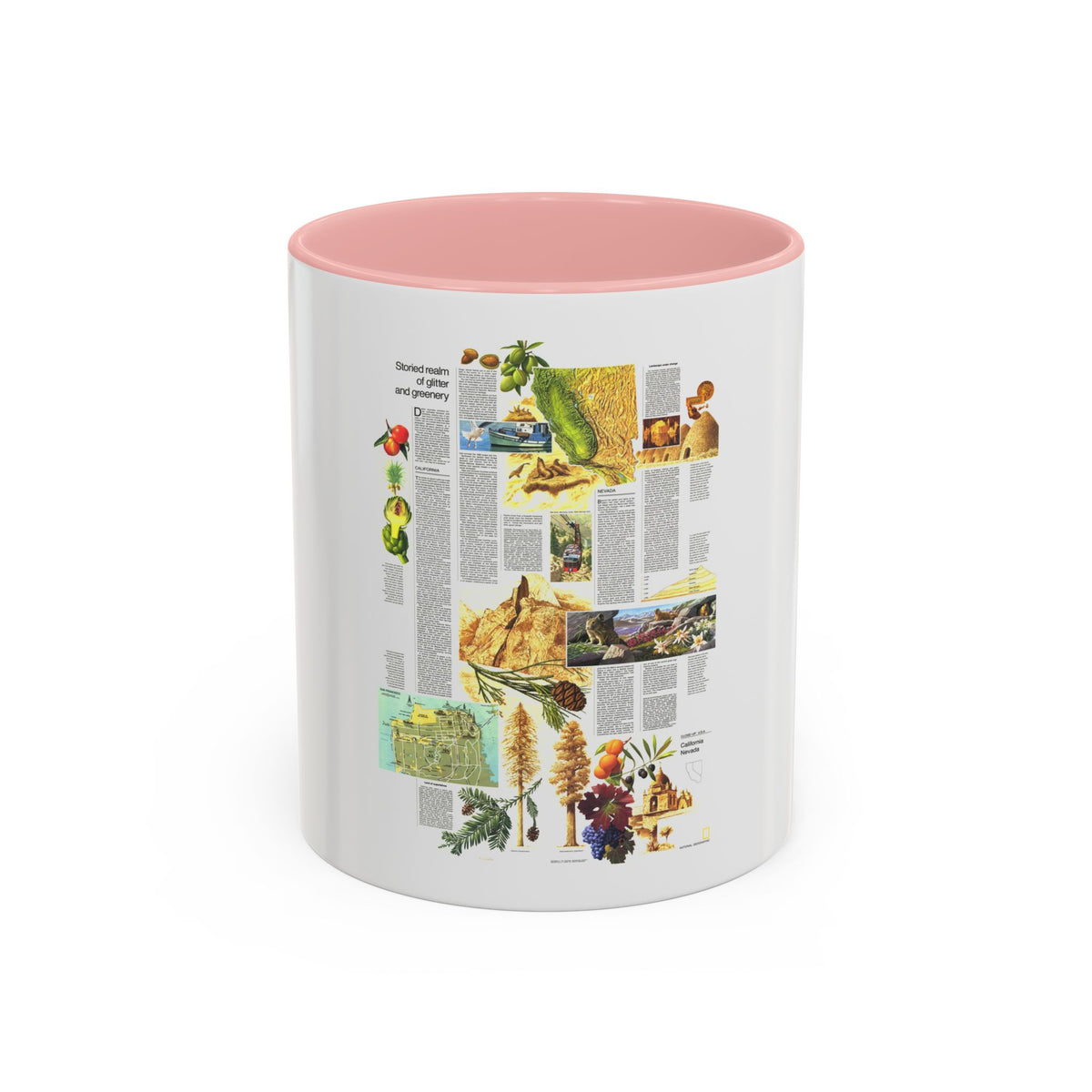 USA - California and Nevada 2 (1974) (Map) Accent Coffee Mug