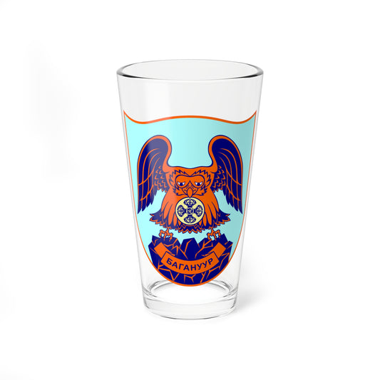 Emblem of Baganuur district Ulaanbaatar (Mongolia) (Coat of Arms) Pint Glass 16oz