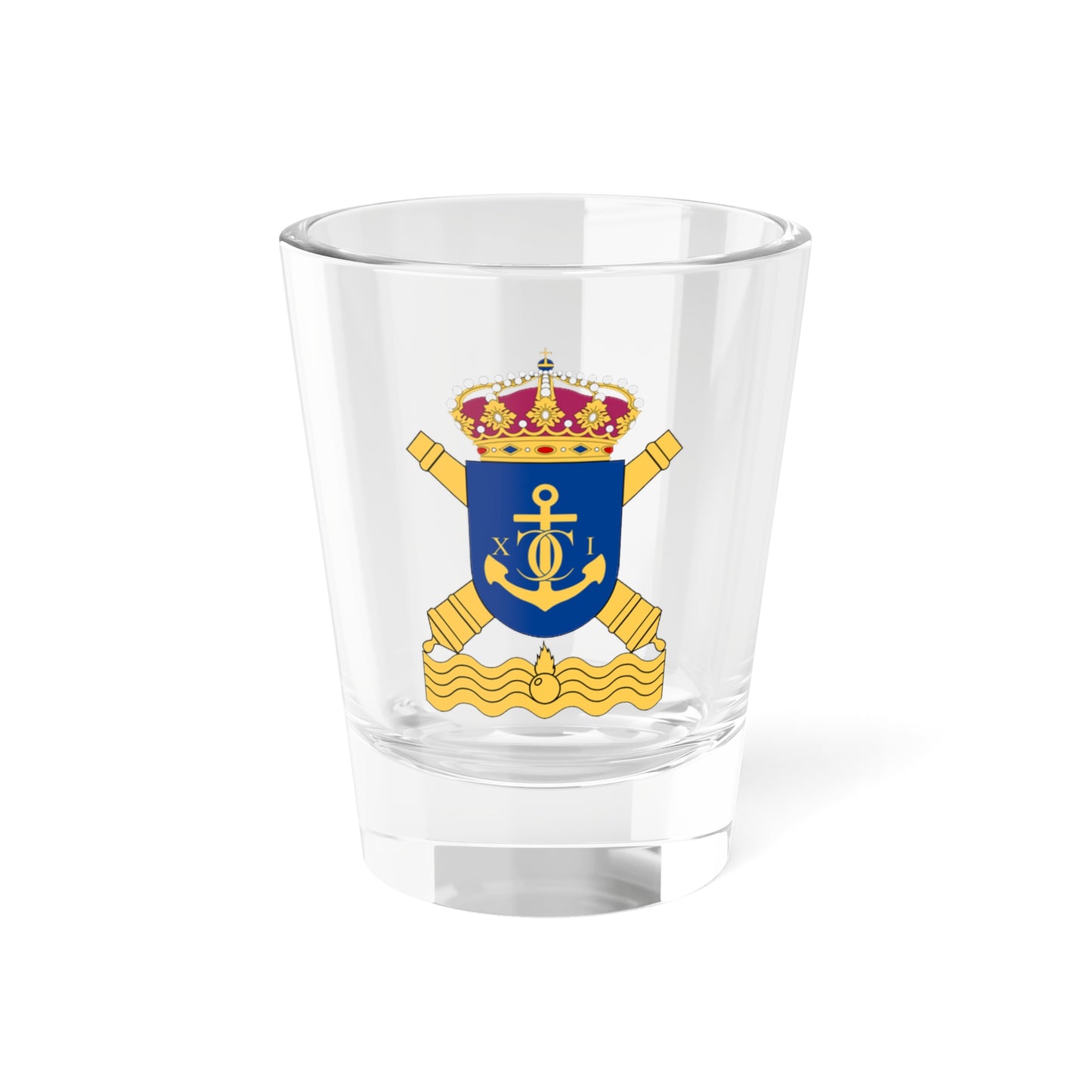 Karlskrona kustartilleriregemente vapen (Sweden) (Coat of Arms) Shot Glass 1.5oz