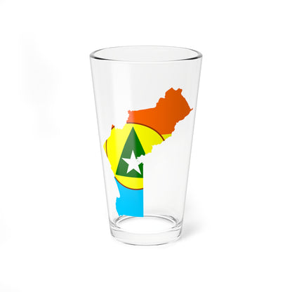 Flag map of Cabinda FLEC (Angola) Pint Glass 16oz