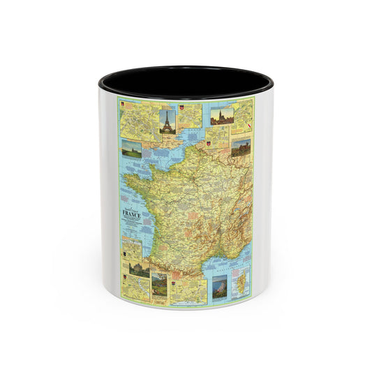 France - A Traveller's Map 1 (1971) (Map) Accent Coffee Mug