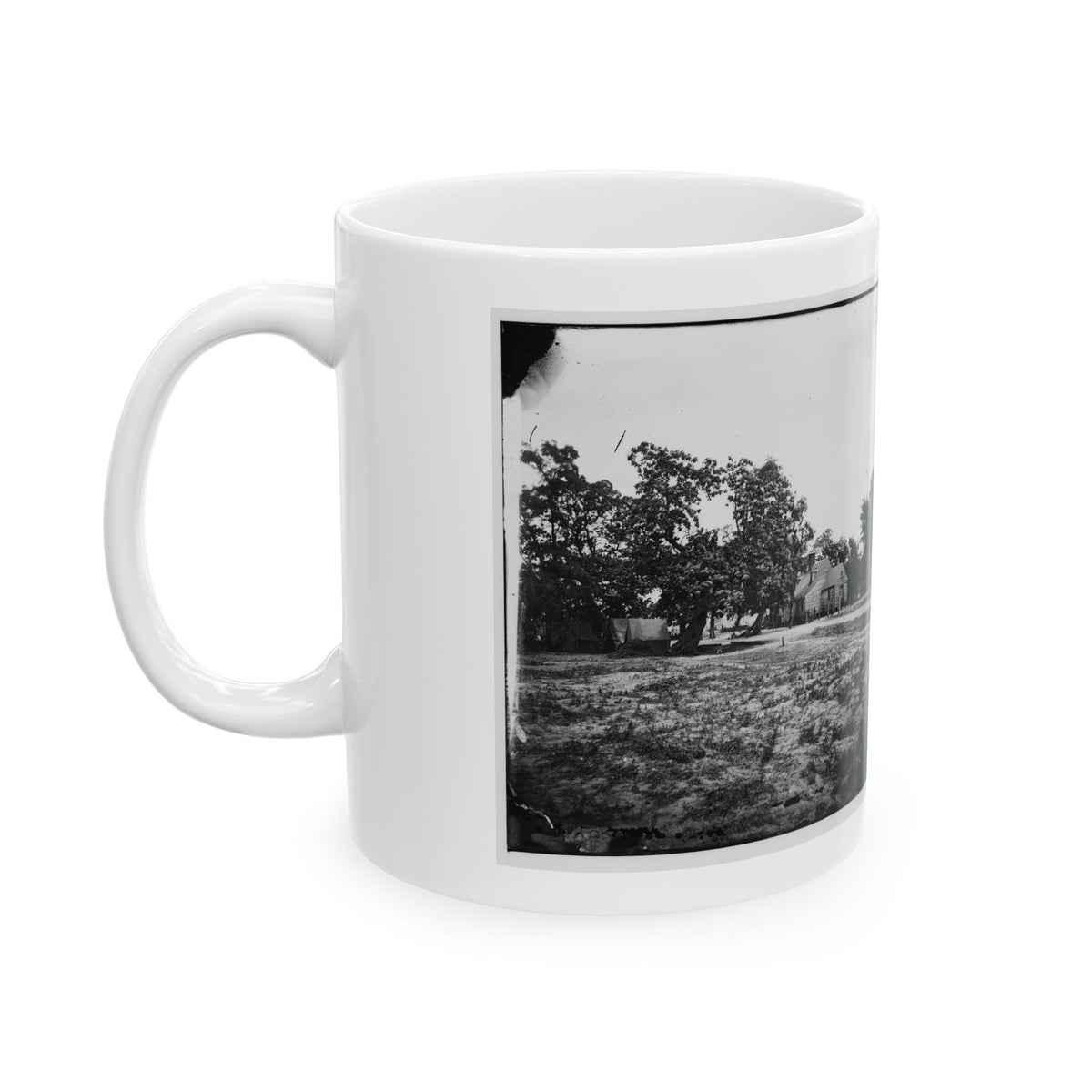 Cold Harbor, Va, Vicinity. W. P. Burnett's House; Tents At Left (U.S. Civil War) White Coffee Mug