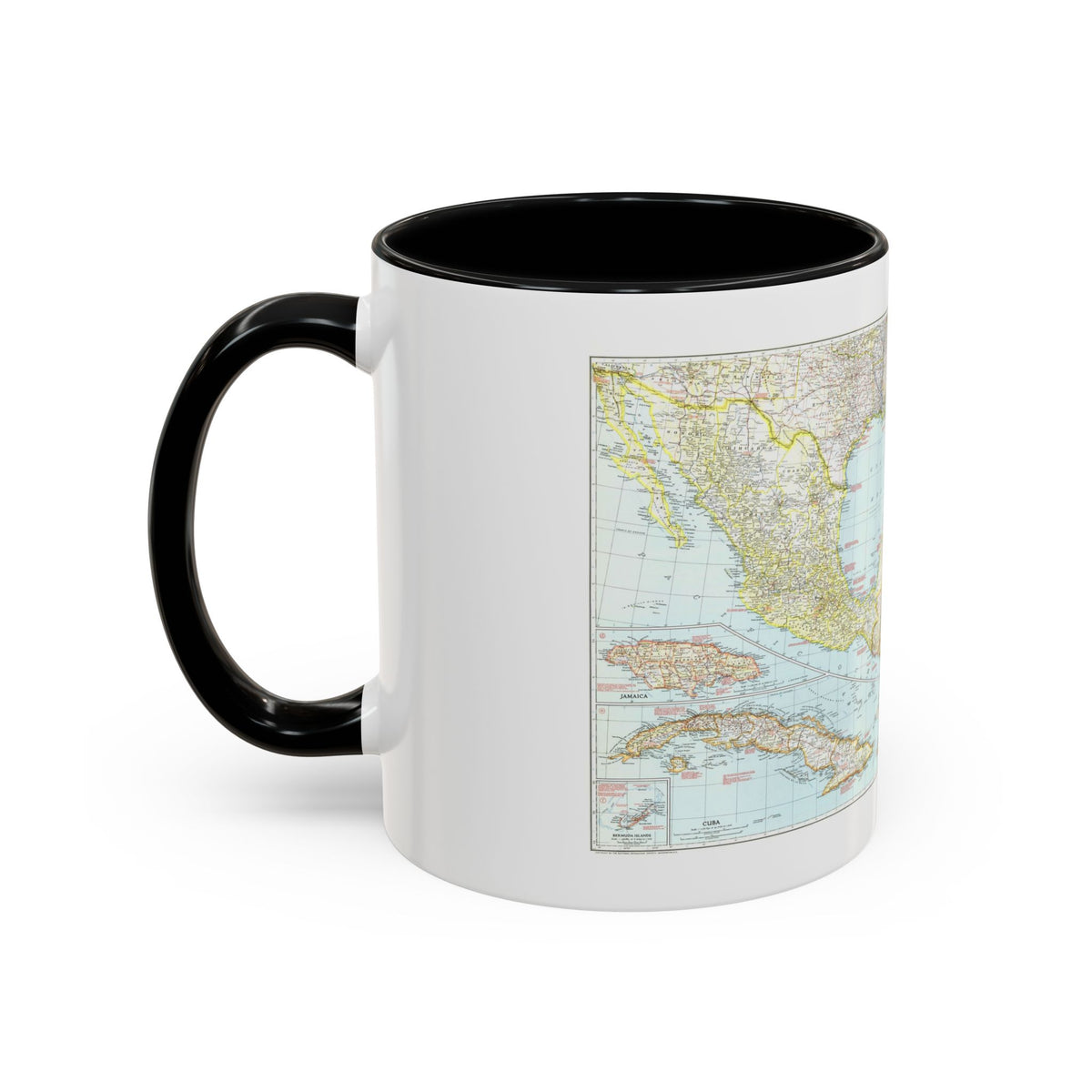 Central America & West Indies (1939) (Map) Accent Coffee Mug