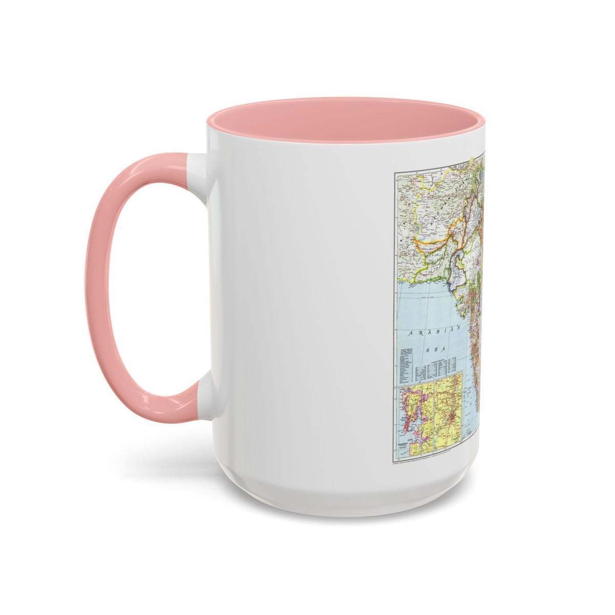 India and Burma (1946) (Map) Accent Coffee Mug